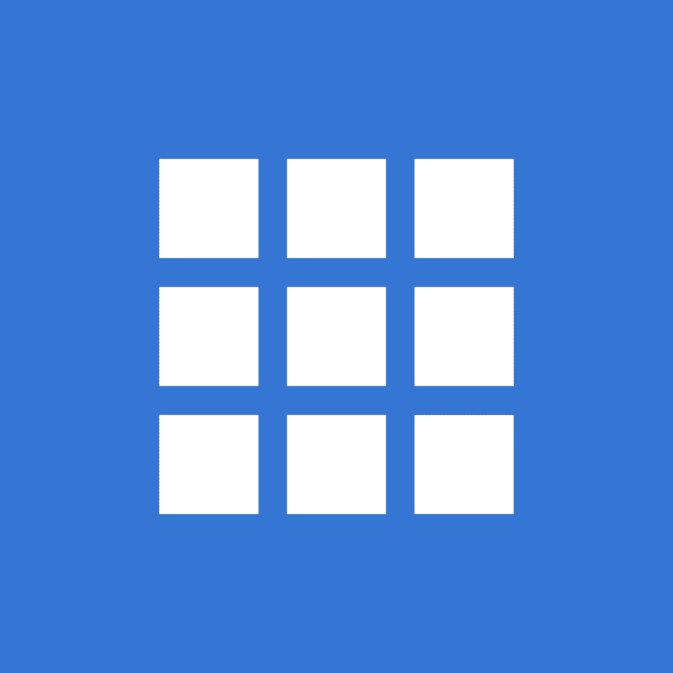 bluehost logo. blue square whit mutiple white squares inside.