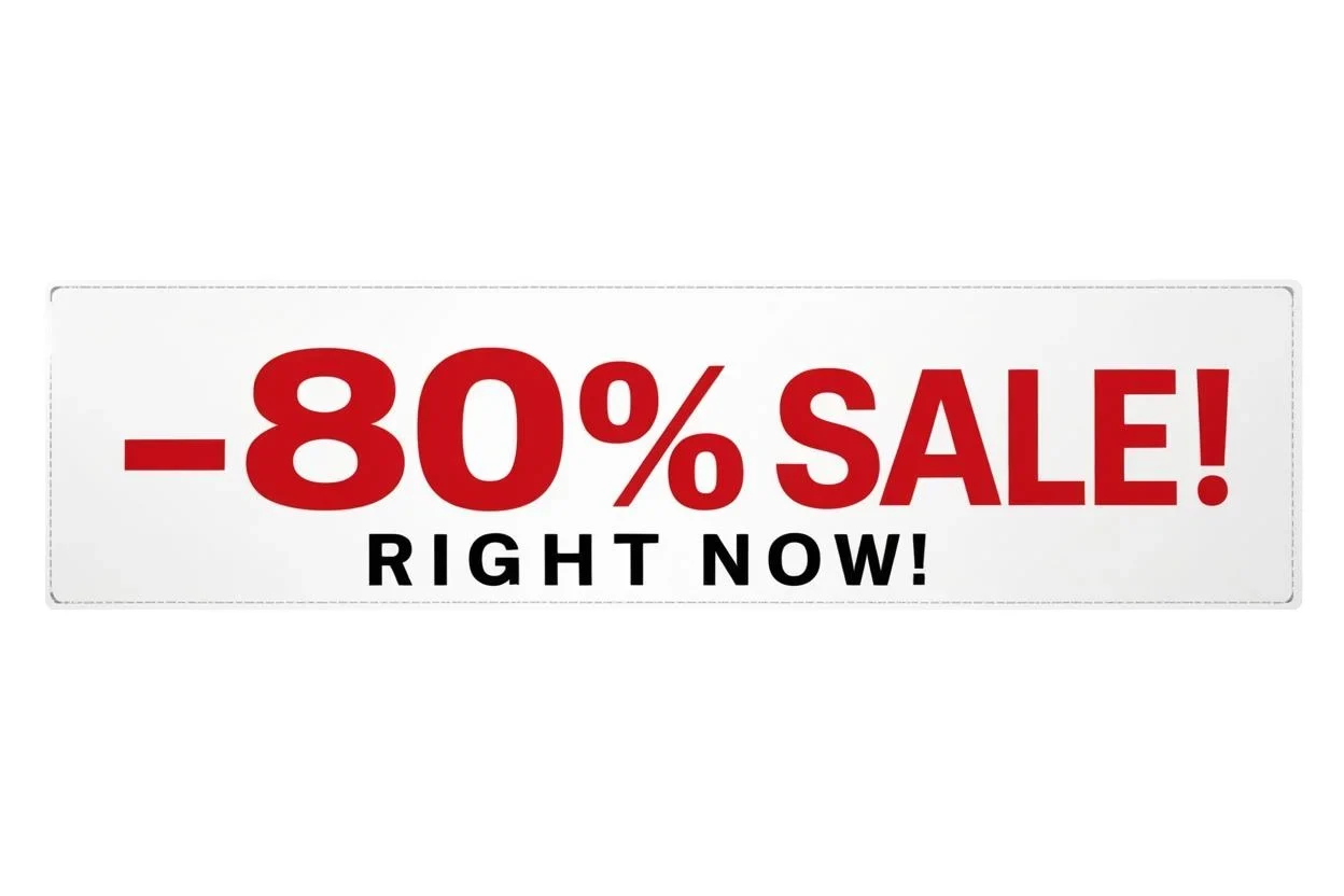 Banner with -80% SALE!